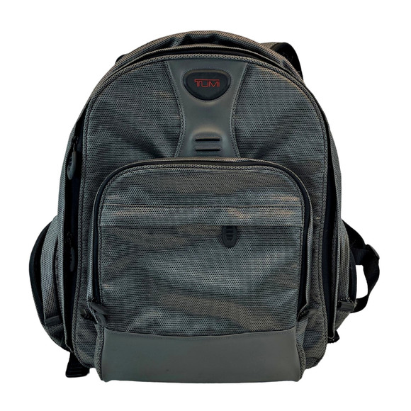 TUMI Leather Ballistic Canvas Laptop Backpack Carry on Travel